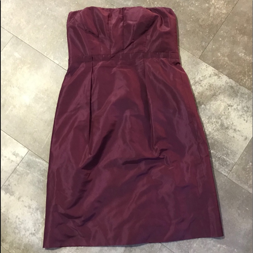 J crew burgundy strapless dress